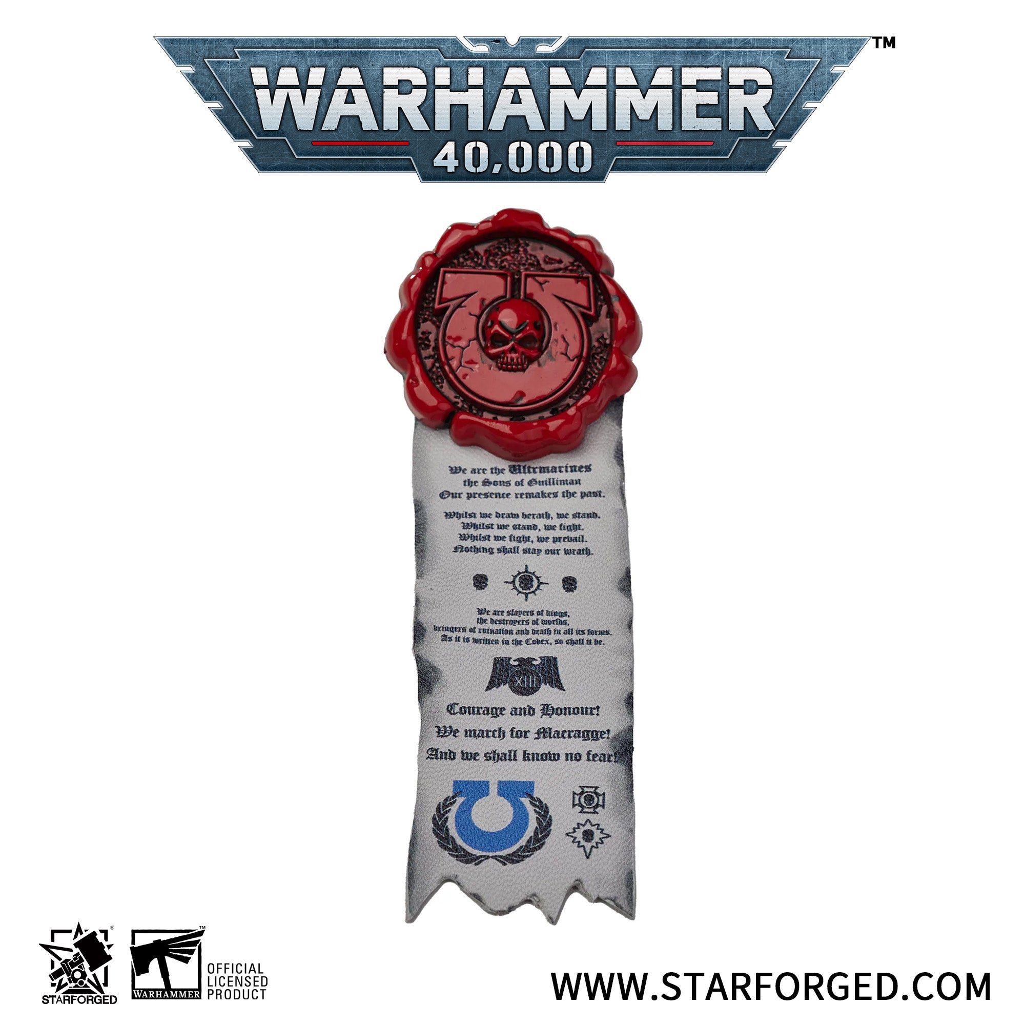Warhammer 40K Roboute Guilliman Purity Seals Ultramarines Brooch Starforged